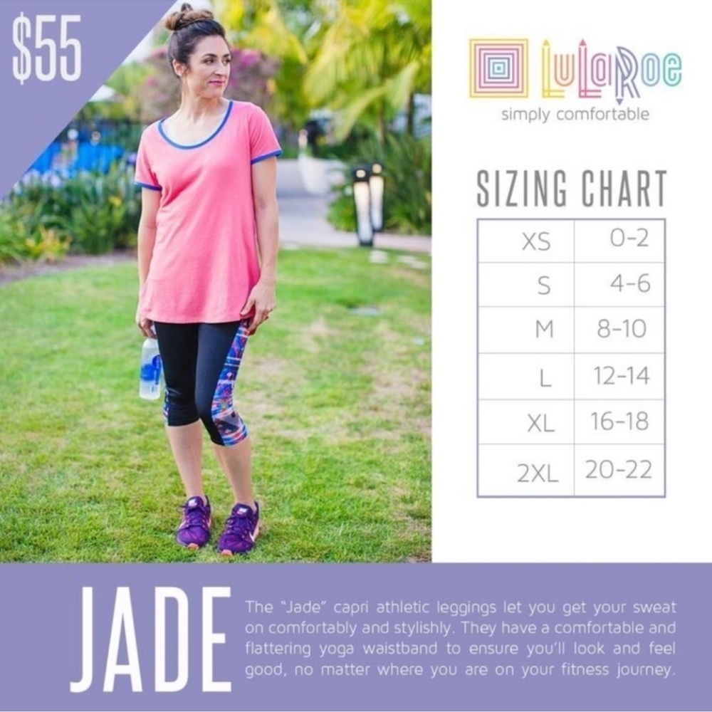 LuLaRoe Simply Comfortable Jade Athletic Capri Leggings NWT Sz. Small